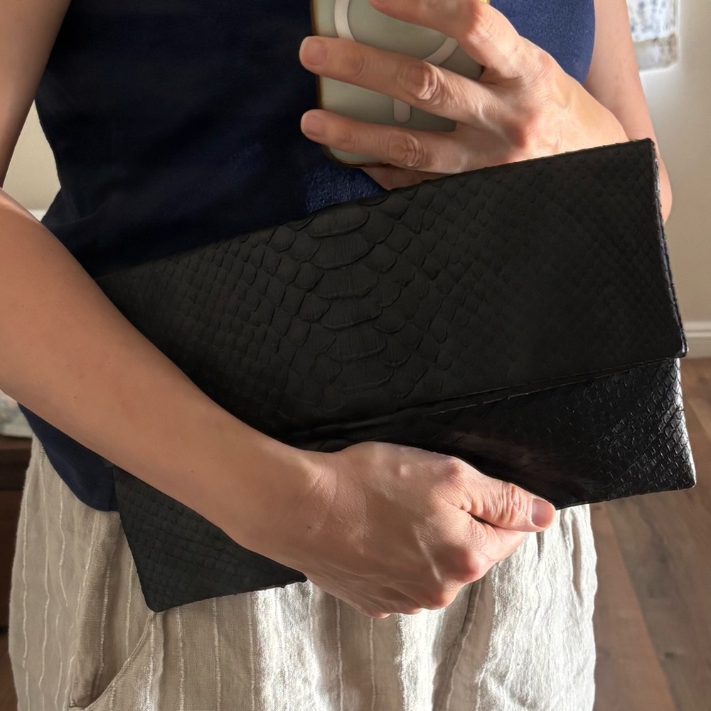 Black leather Clutch